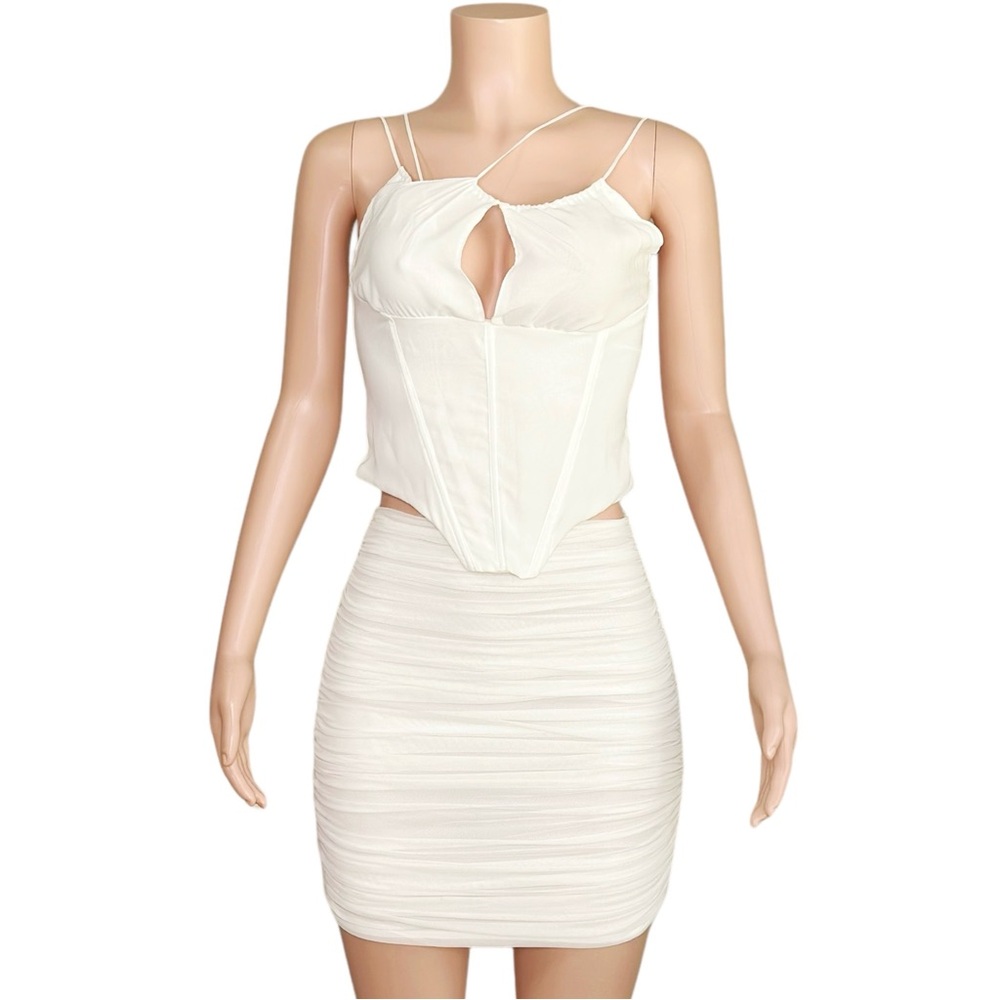 House of CB White Corset Top
